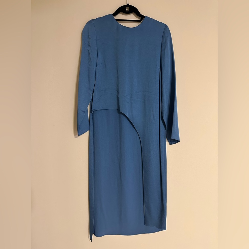 Veronica Beard Blue Long Sleeve Rome high low top tunic
